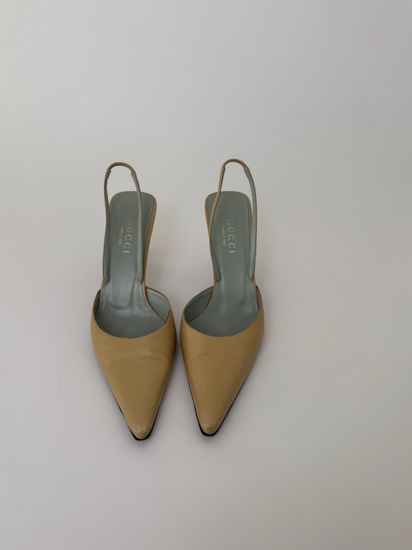 Gucci Leather Slingback Heels 8