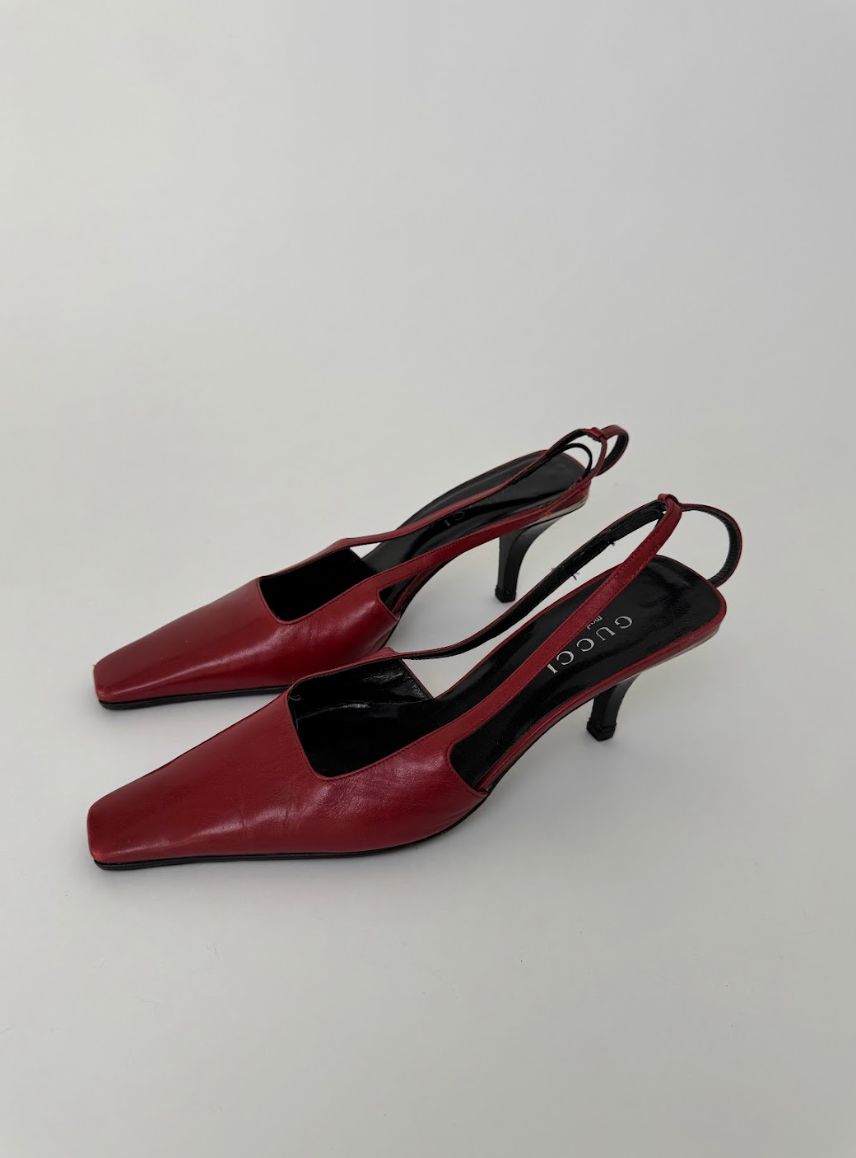 Gucci Tom Ford Burgundy Slingbacks 7