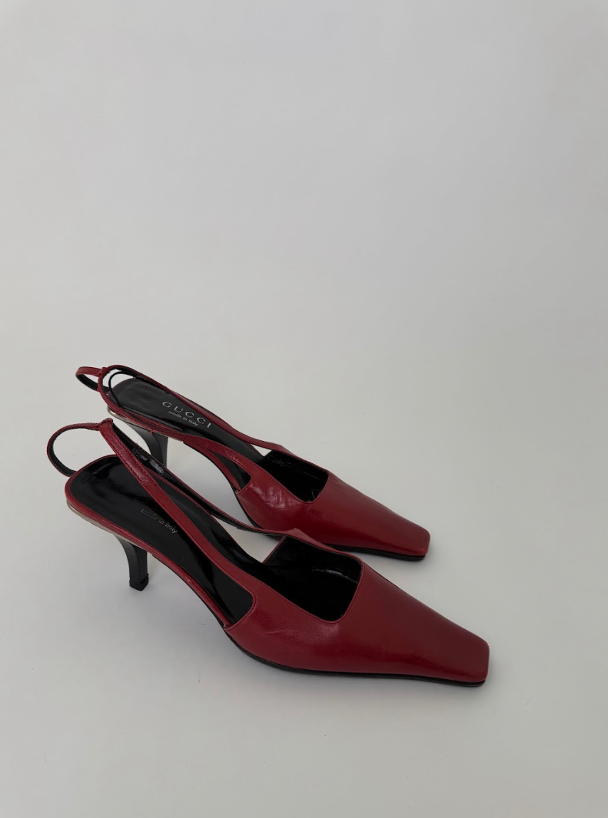 Gucci Tom Ford Burgundy Slingbacks 7