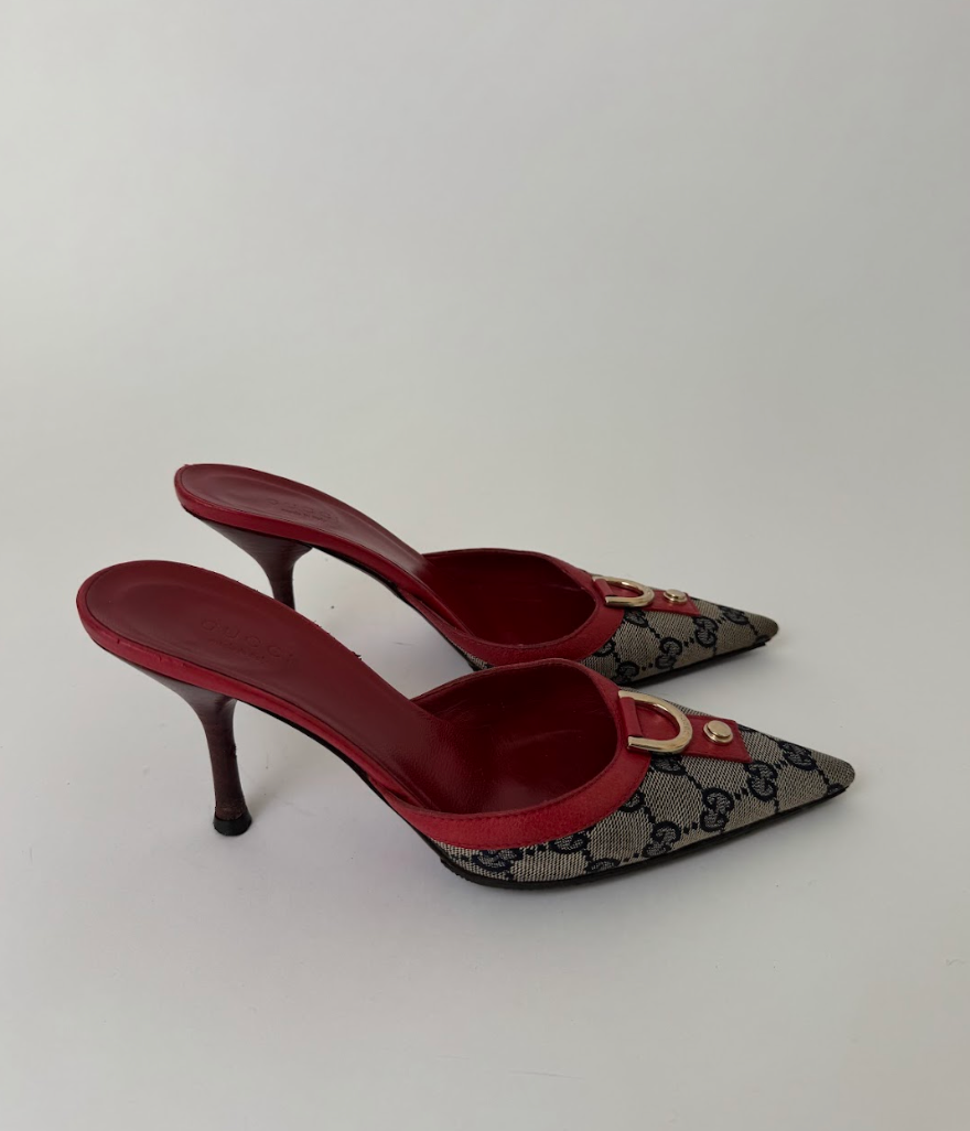 Gucci Monogram Mules 36