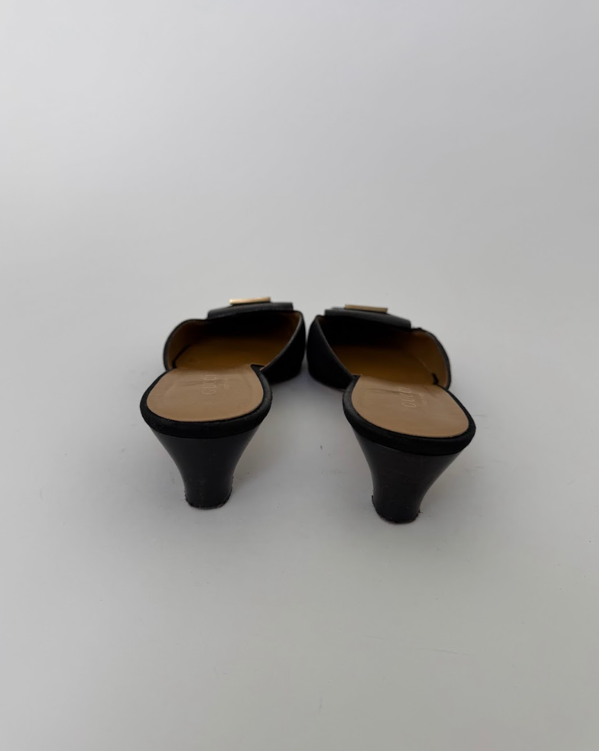 Gucci Black Satin Mules 10