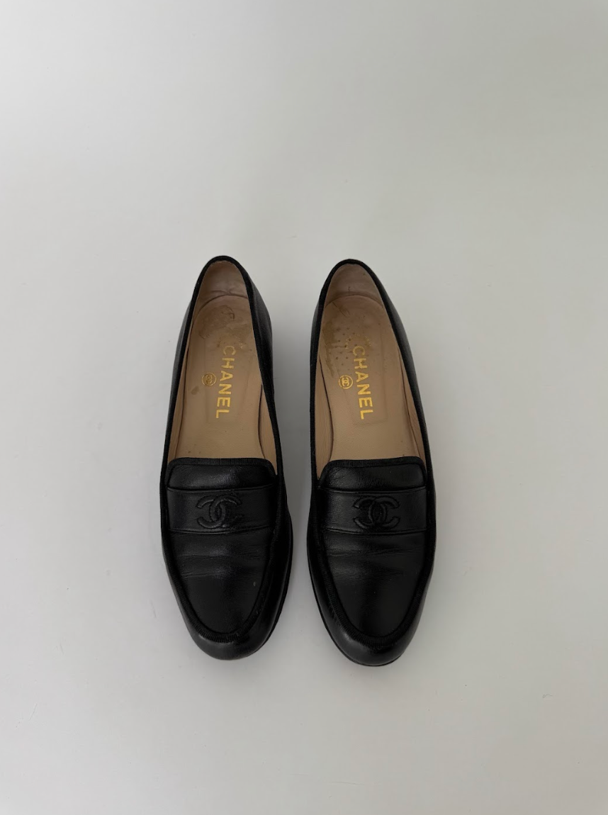 Chanel Black Loafers 36.5