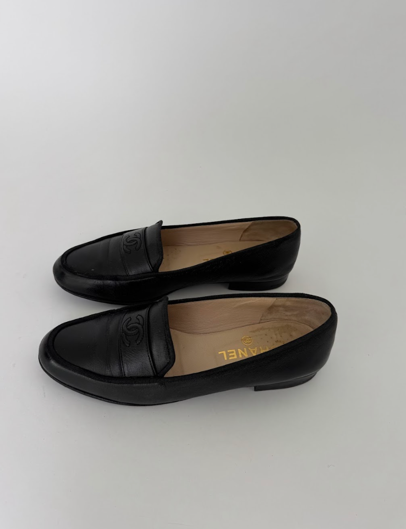 Chanel Black Loafers 36.5