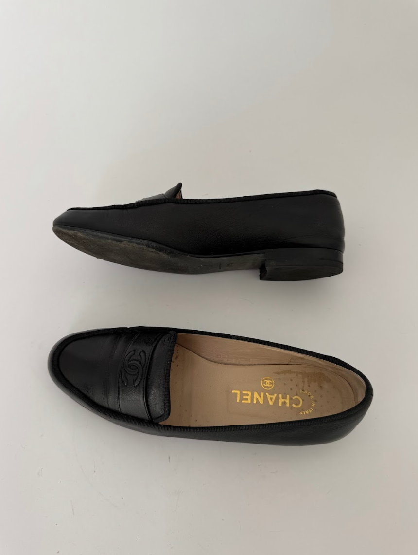 Chanel Black Loafers 36.5