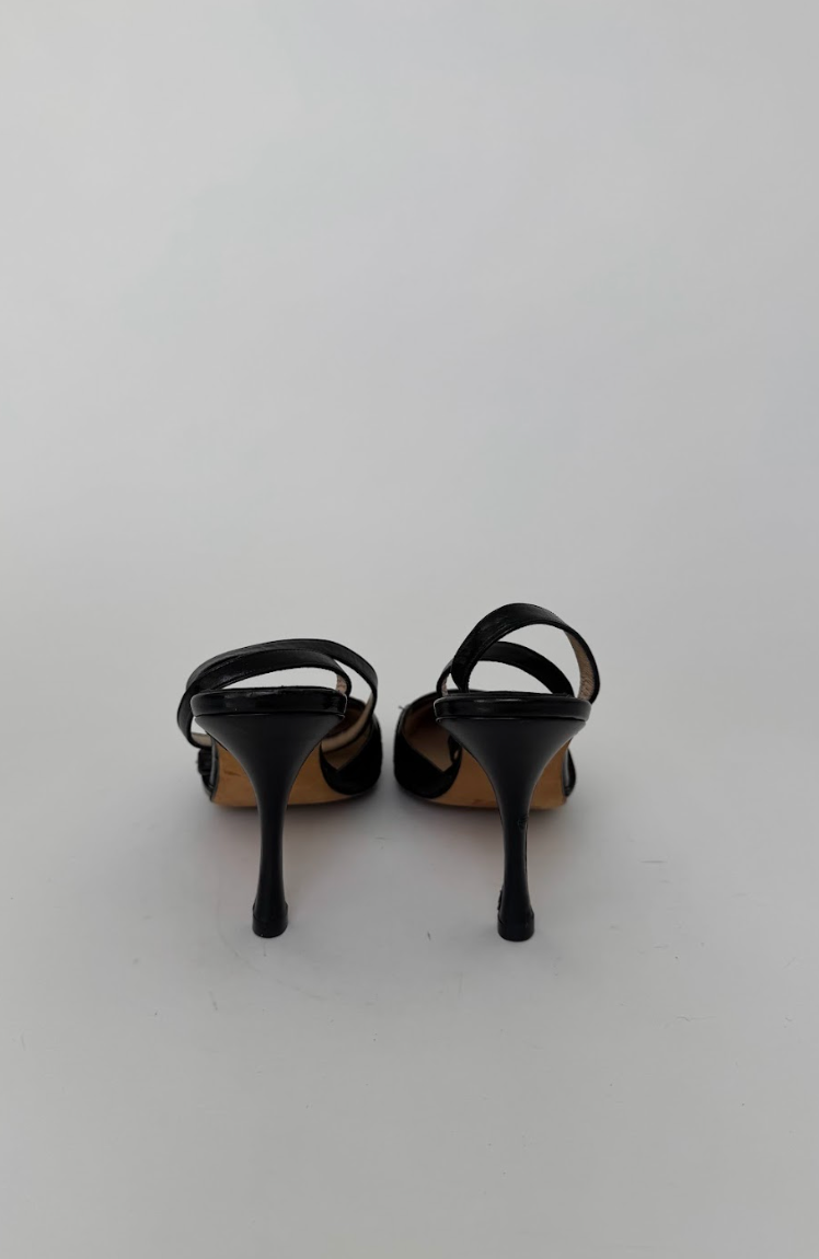 Manolo Blahnik Black Slingbacks 38.5