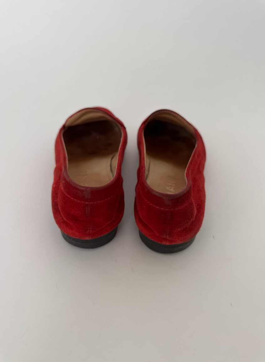 Chanel Red Suede Loafers 37