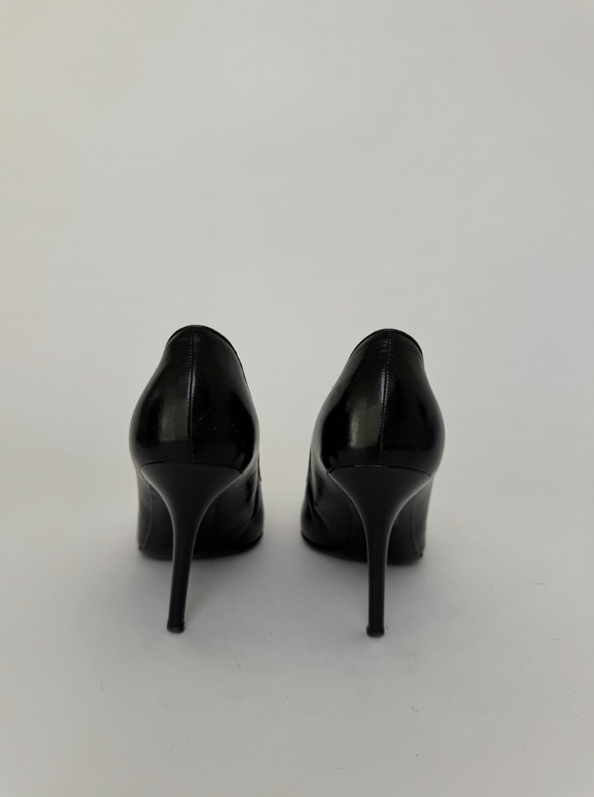 Dior Black Leather Dice Pumps 37