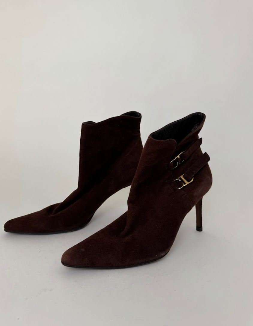 Dior Brown Suede Ankle Boots 38.5