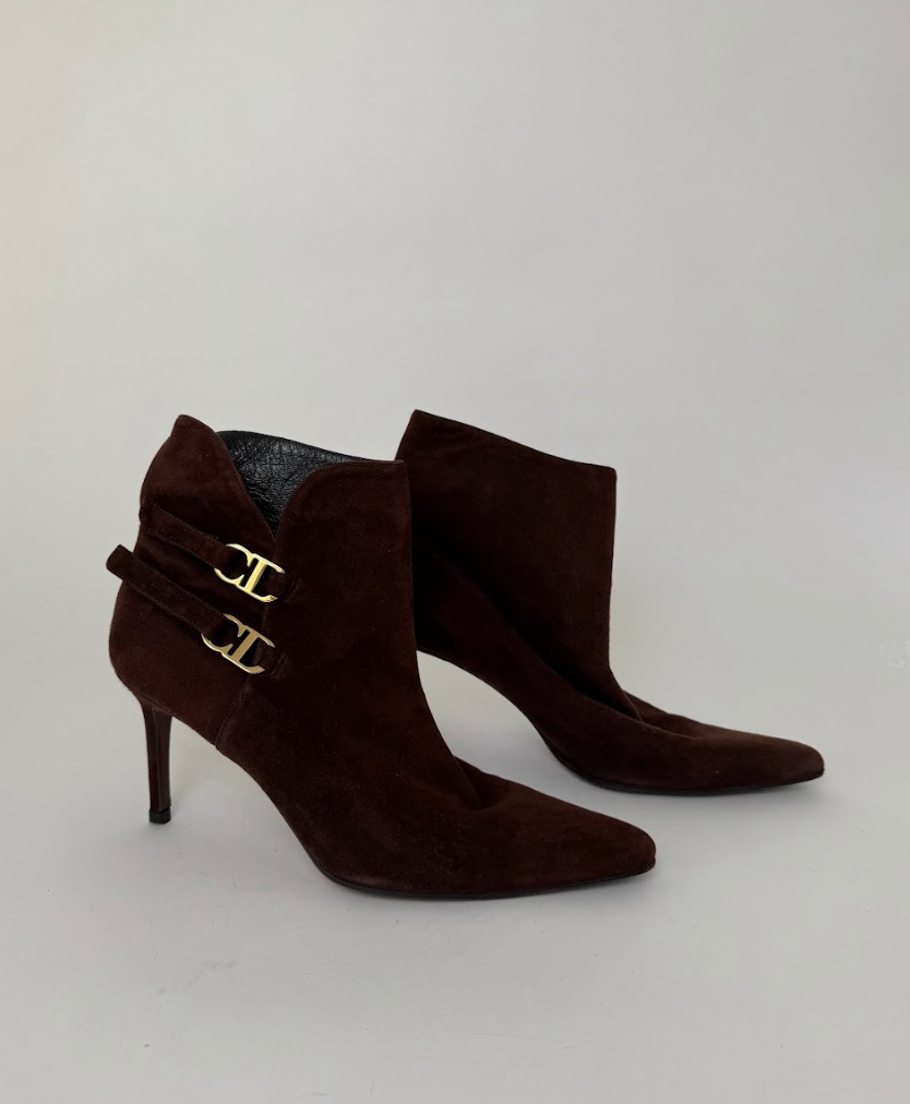 Dior Brown Suede Ankle Boots 38.5