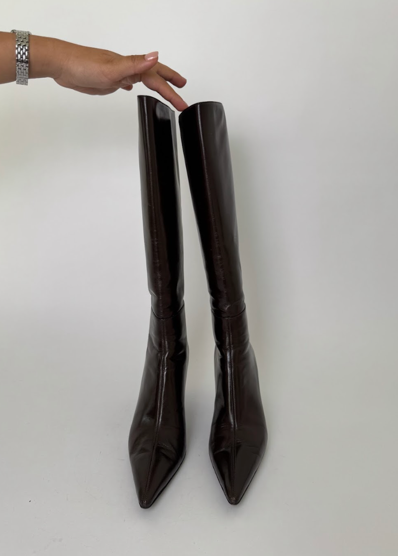 Gucci Brown Calf Leather Boots 38