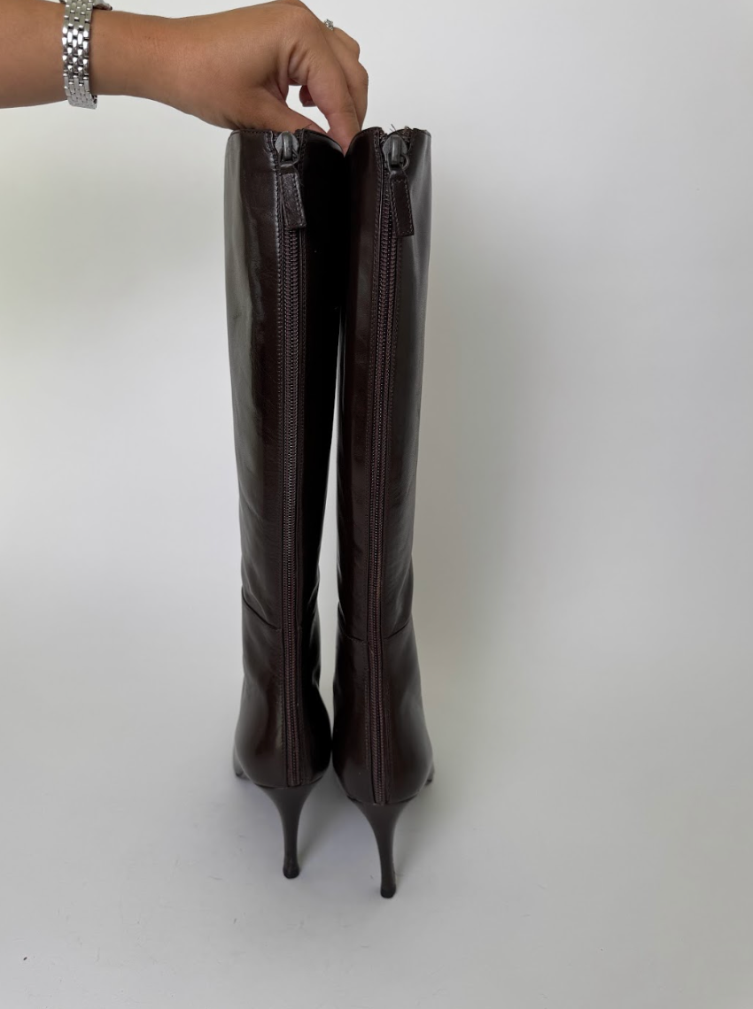 Gucci Brown Calf Leather Boots 38