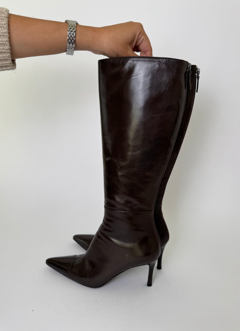 Gucci Brown Calf Leather Boots 38