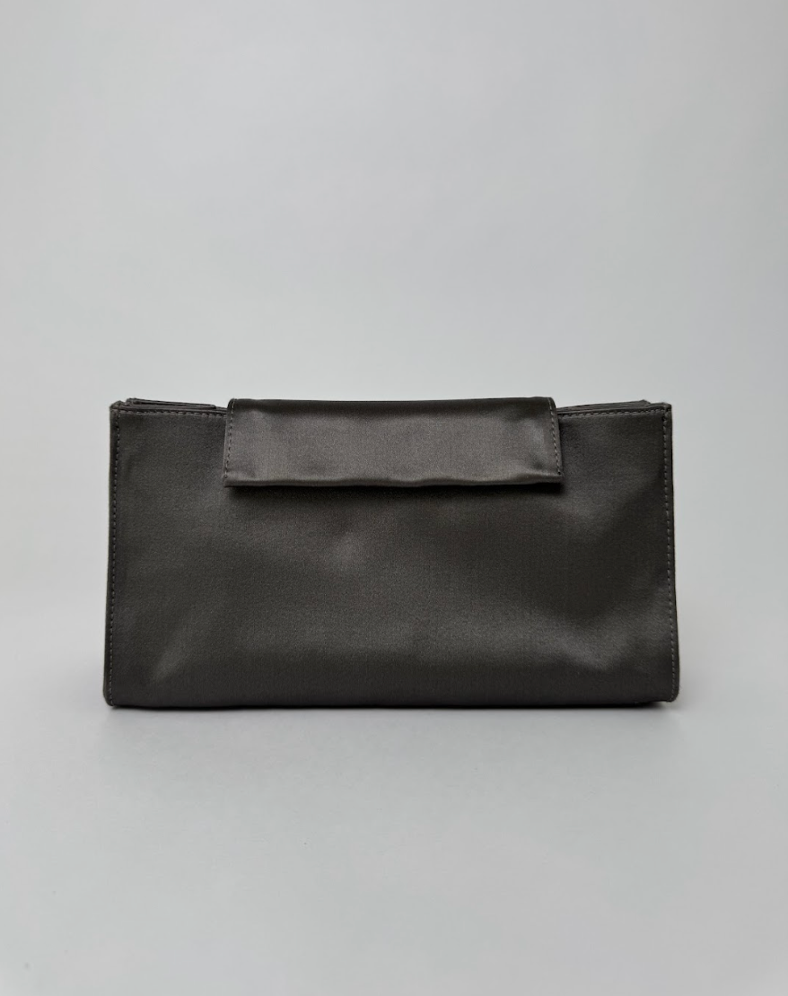 Prada Grey Satin Clutch