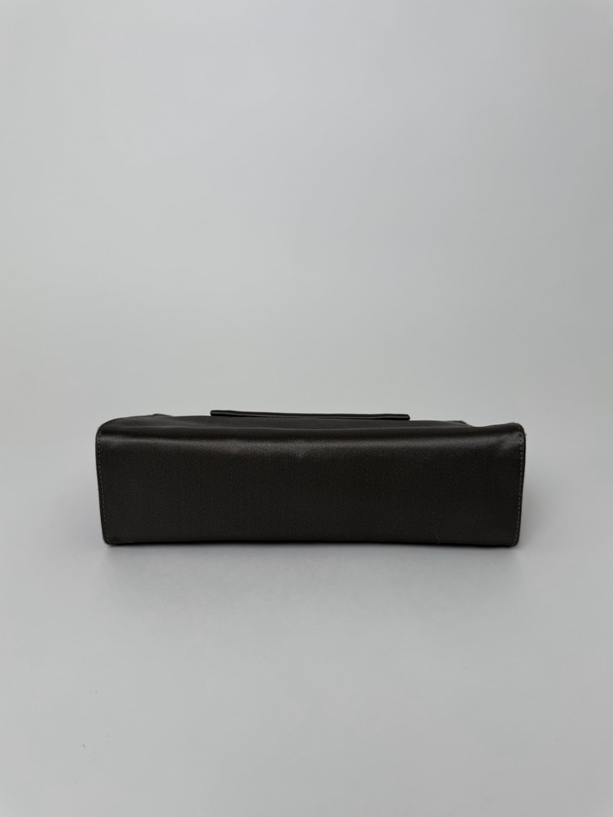 Prada Grey Satin Clutch