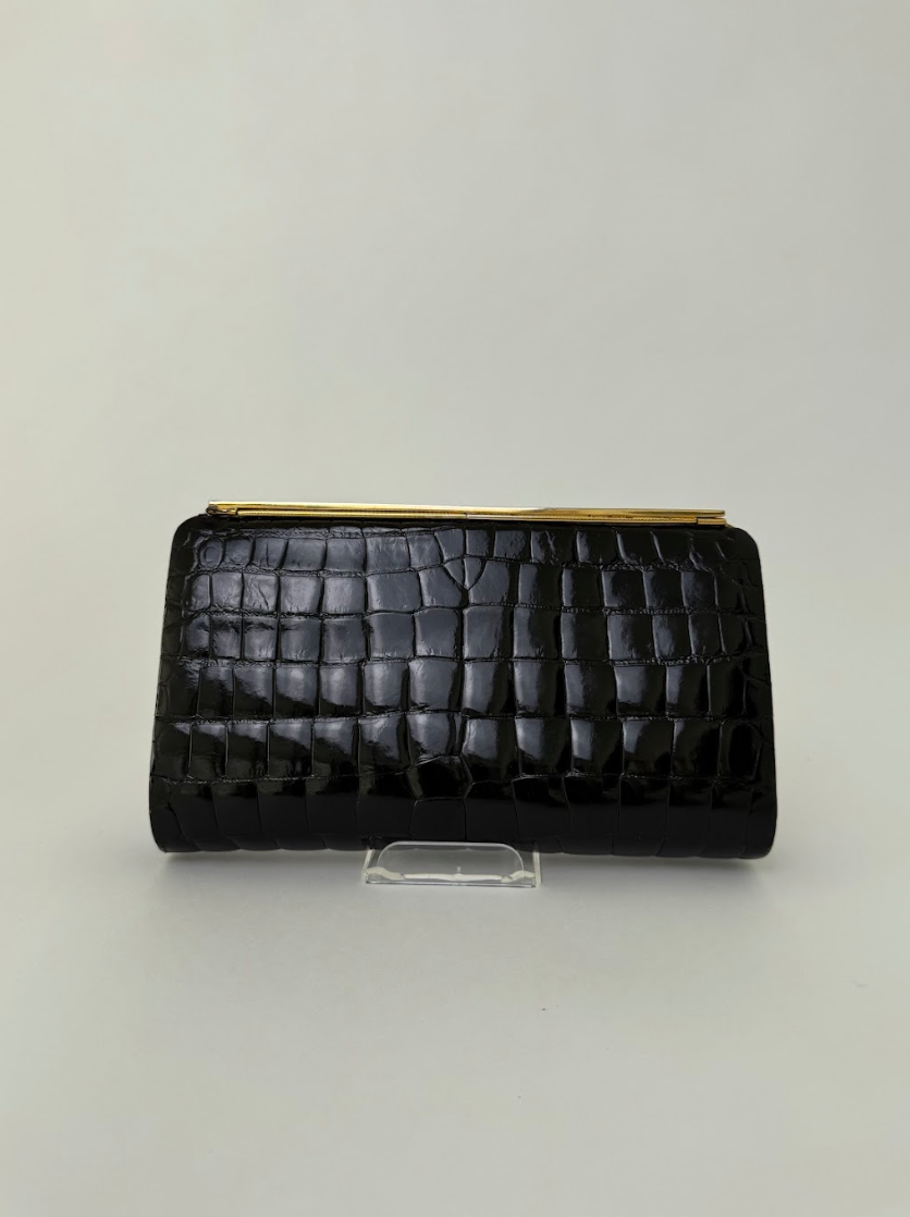 Gucci Black Crocodile Clutch