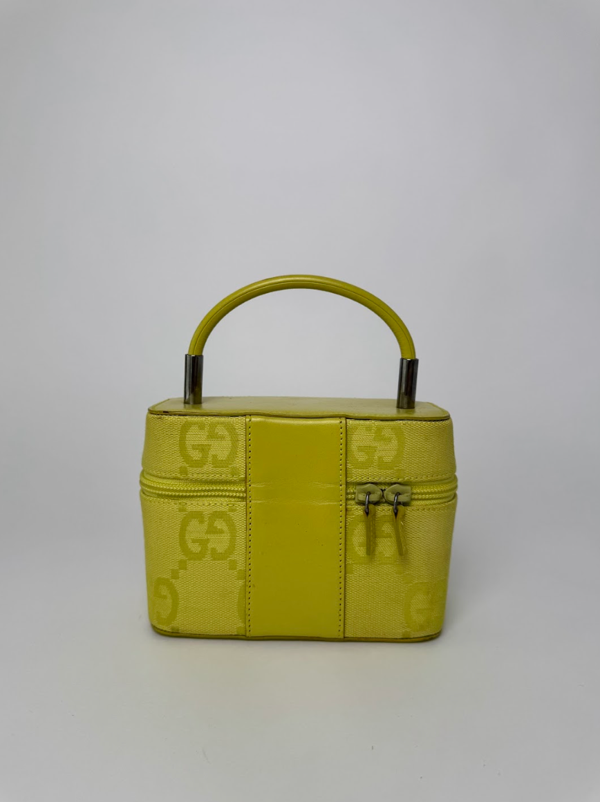 Gucci Green Canvas Vanity Bag