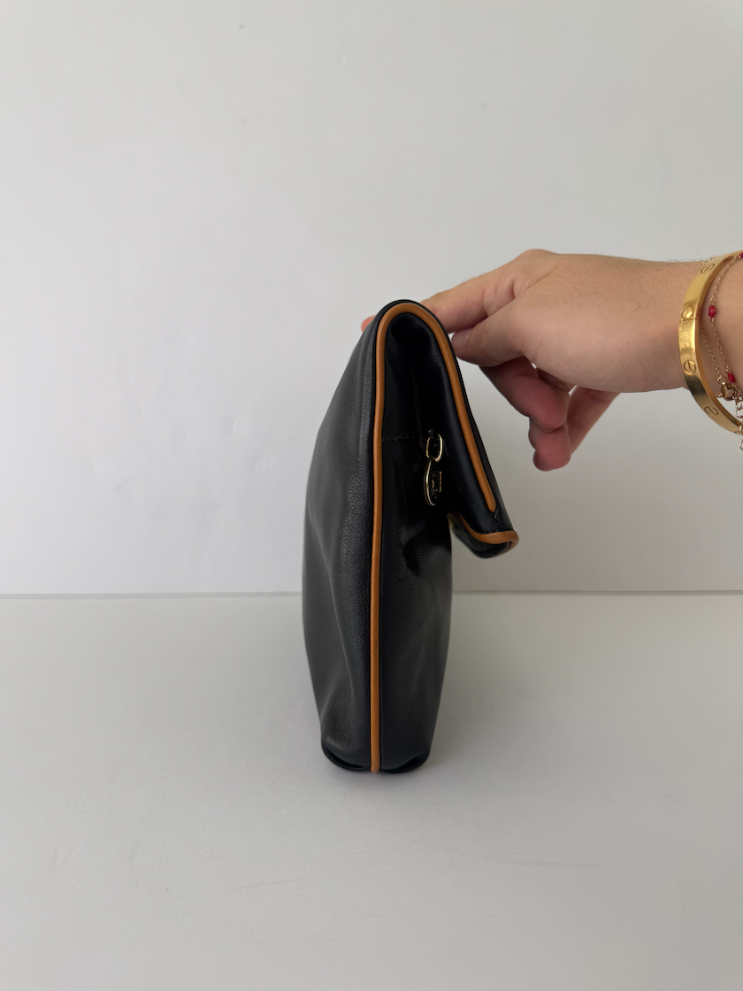 Celine Black Triomphe Clutch