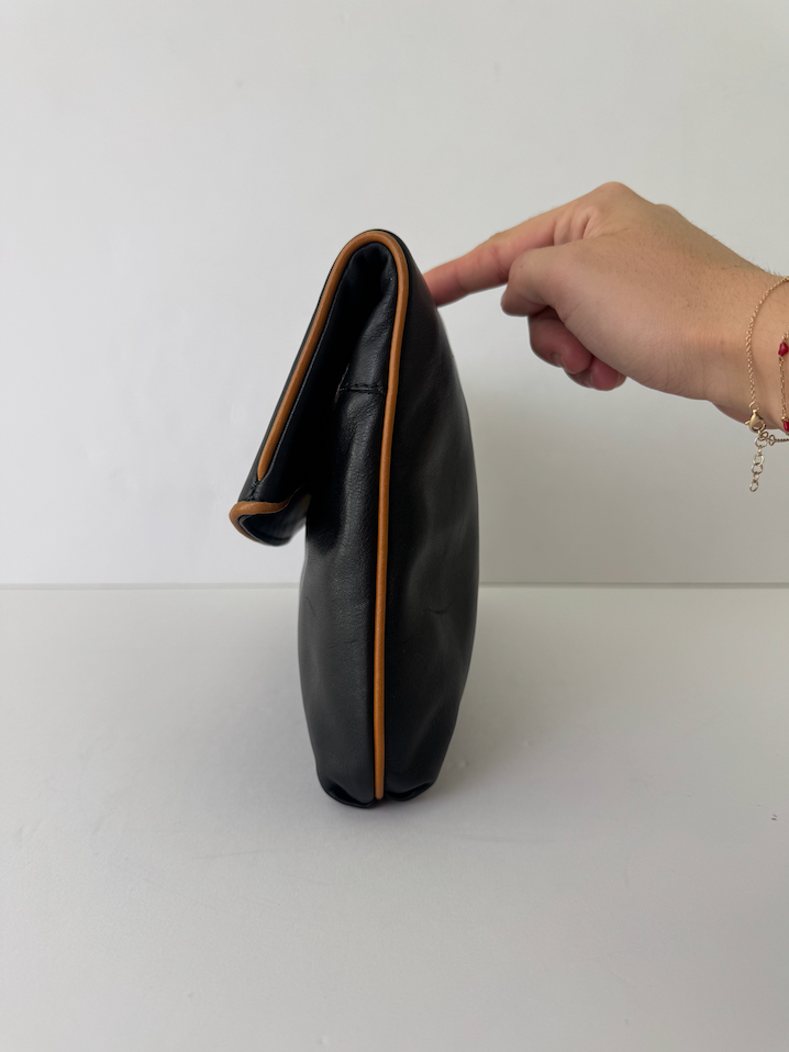 Celine Black Triomphe Clutch