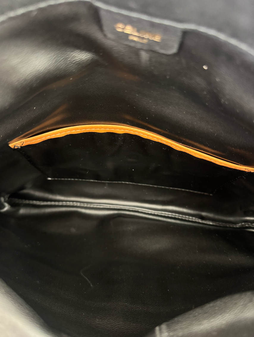 Celine Black Triomphe Clutch