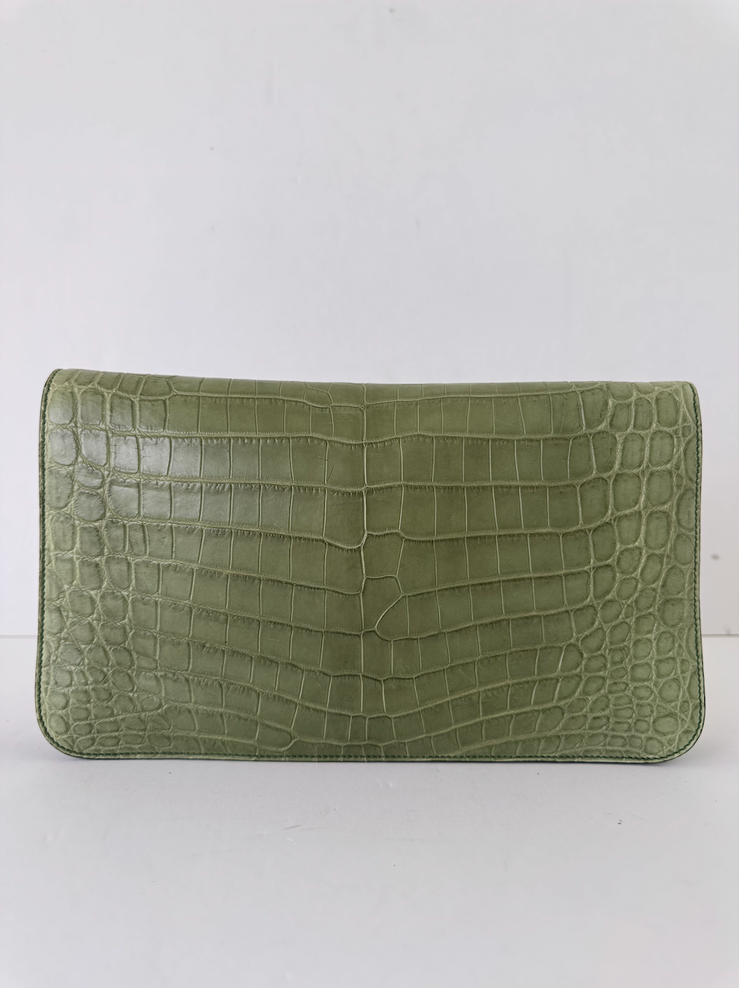 Gucci Green Croc Leather Clutch