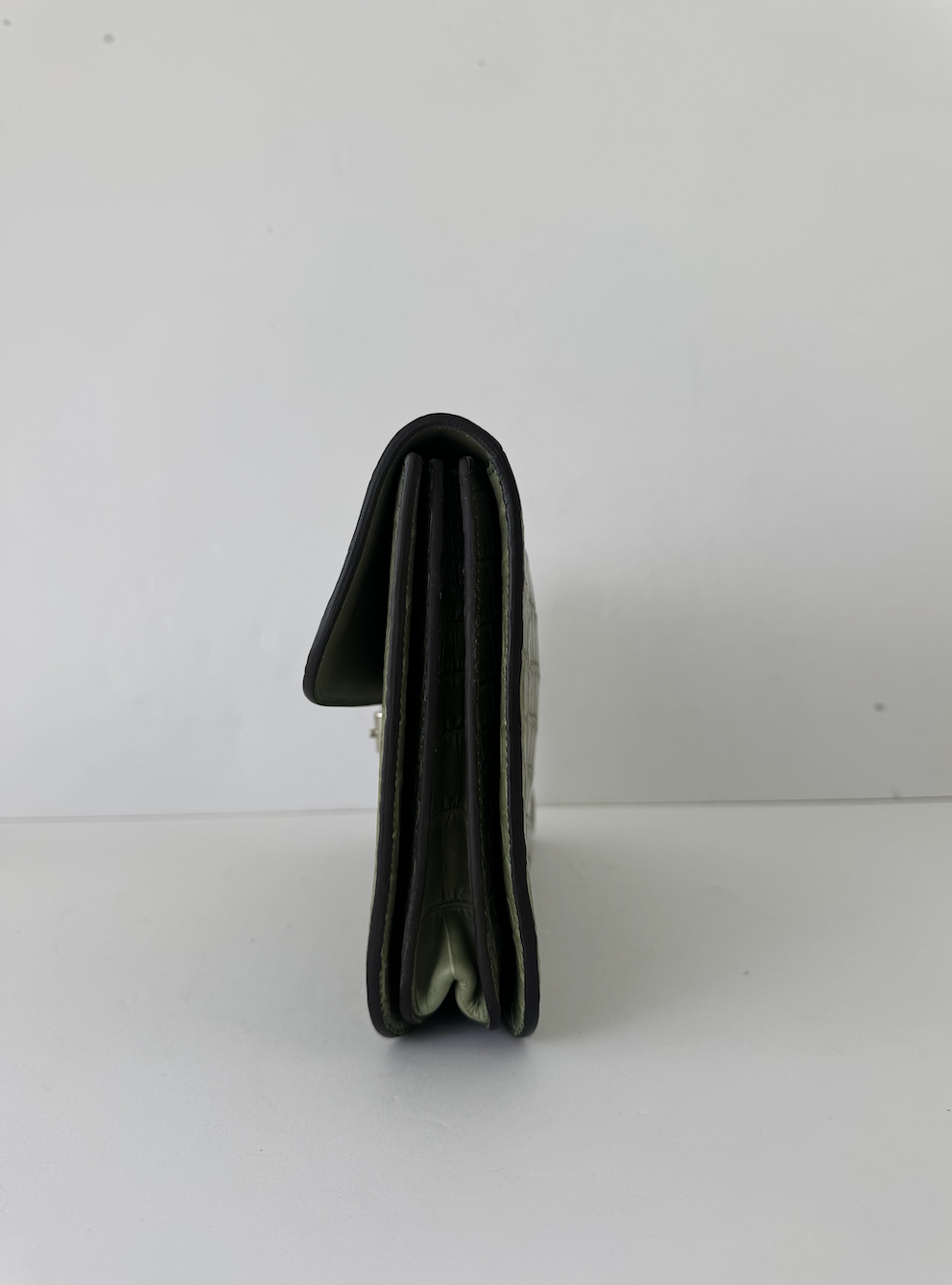 Gucci Green Croc Leather Clutch