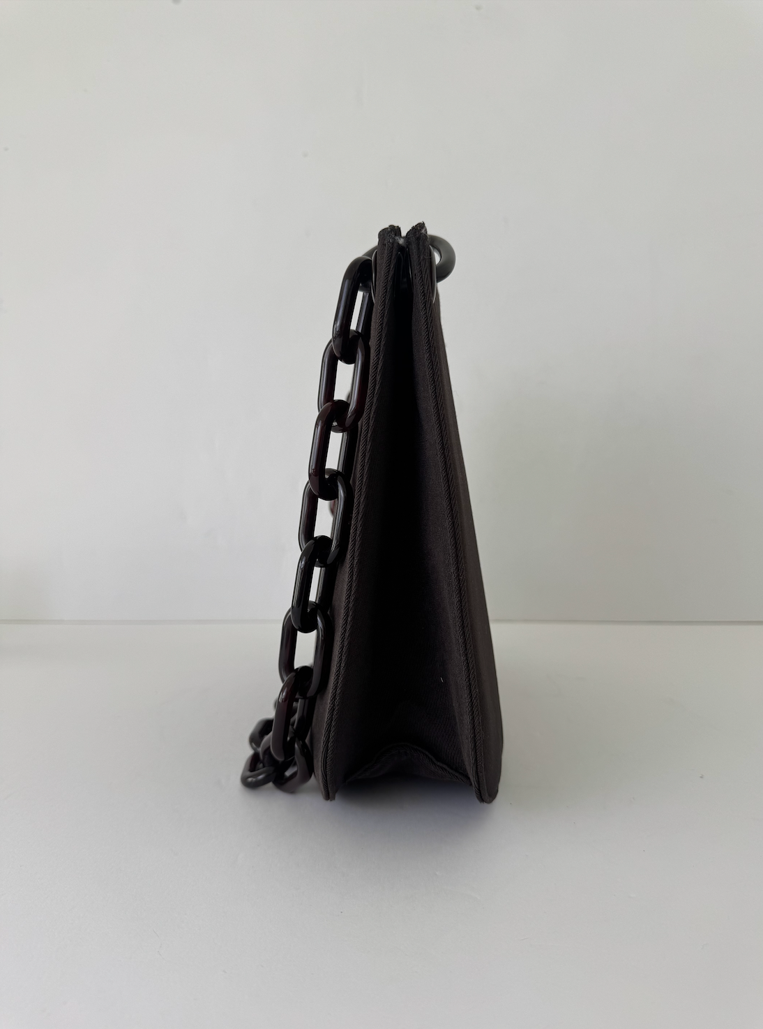 Prada Chain Link Canvas Shoulder Bag