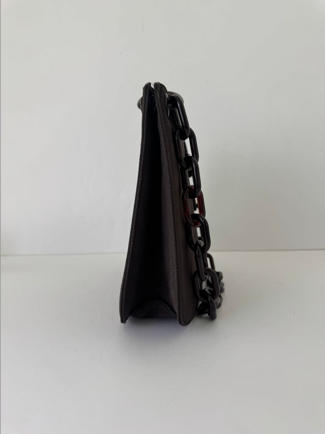 Prada Chain Link Canvas Shoulder Bag