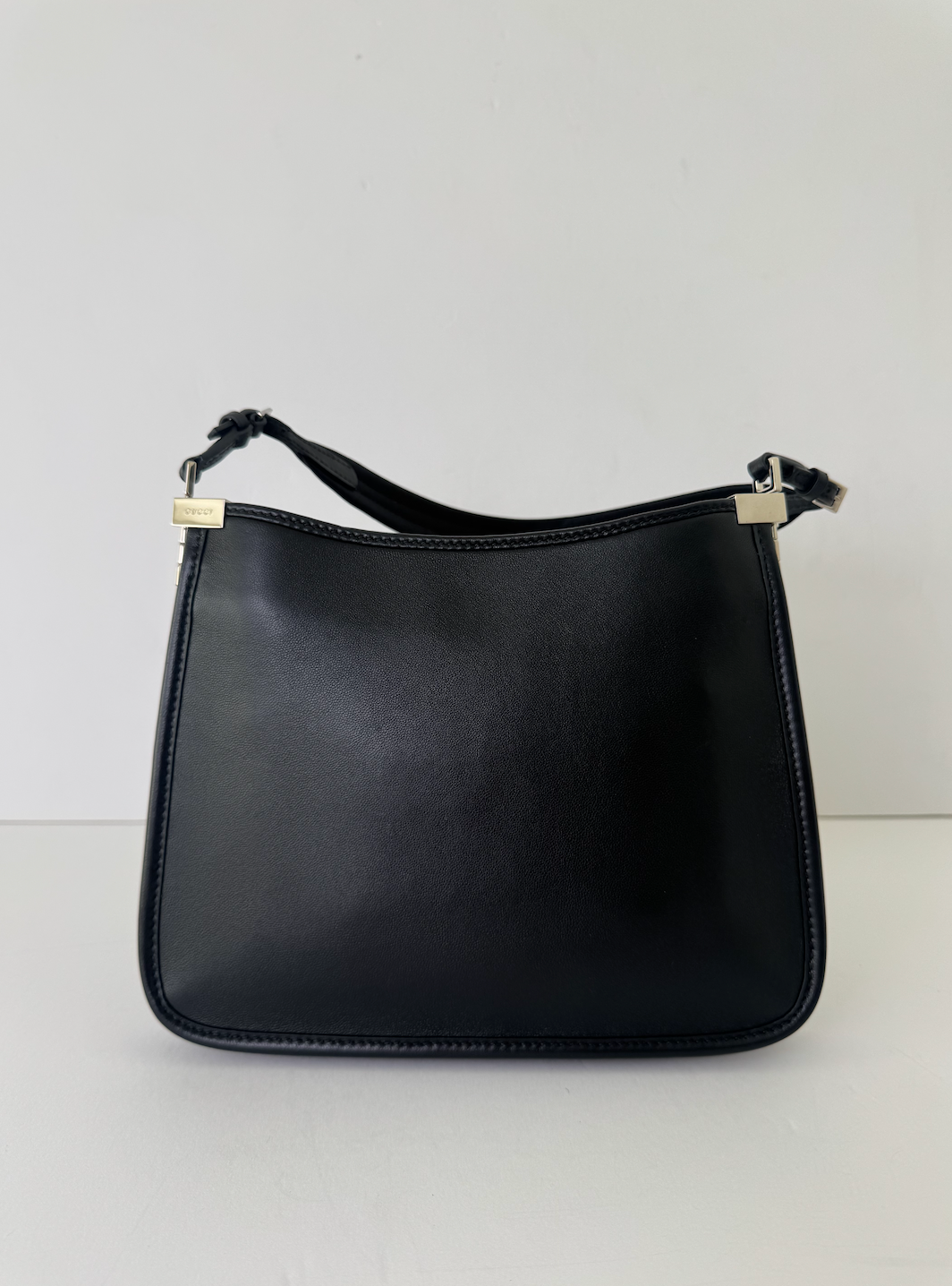 Gucci Black Horsebit Slim Shoulder Bag New