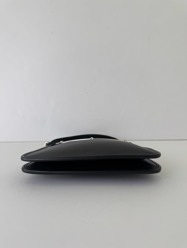 Gucci Black Horsebit Slim Shoulder Bag New