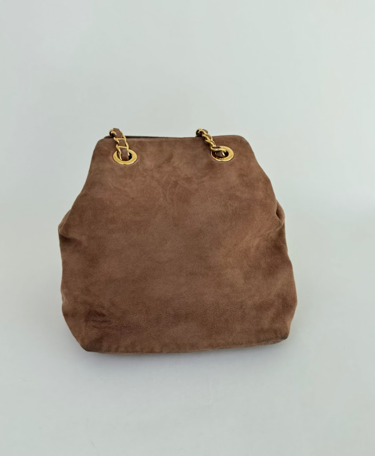 Prada Brown Suede Shoulder Bag