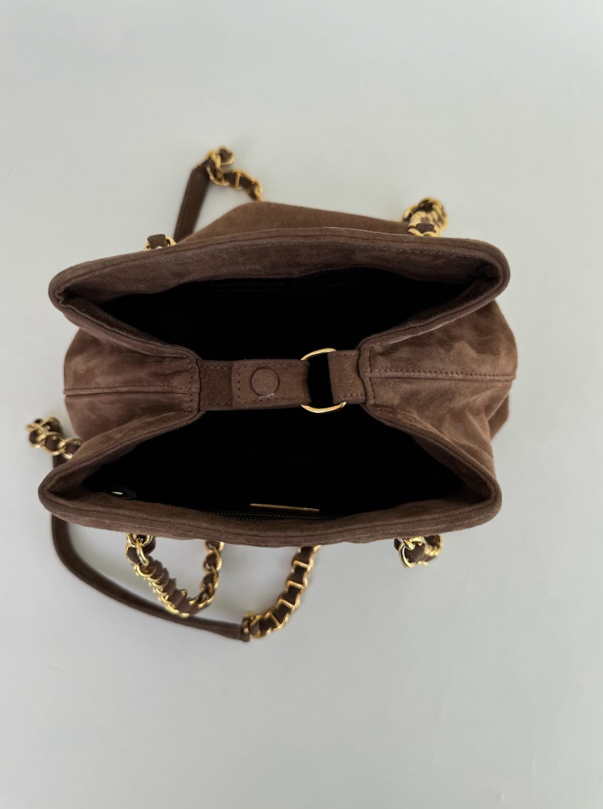 Prada Brown Suede Shoulder Bag