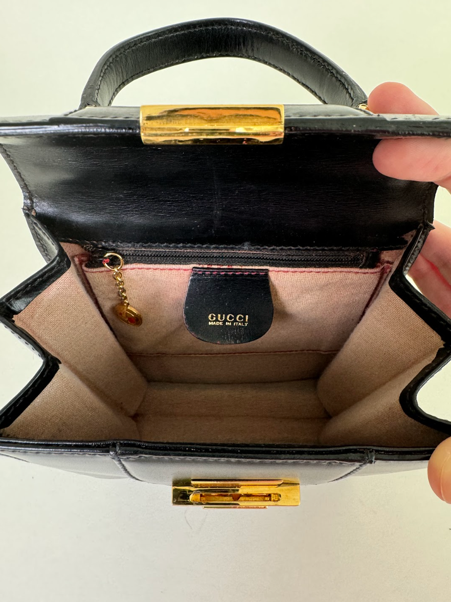 Gucci Black Leather Handbag