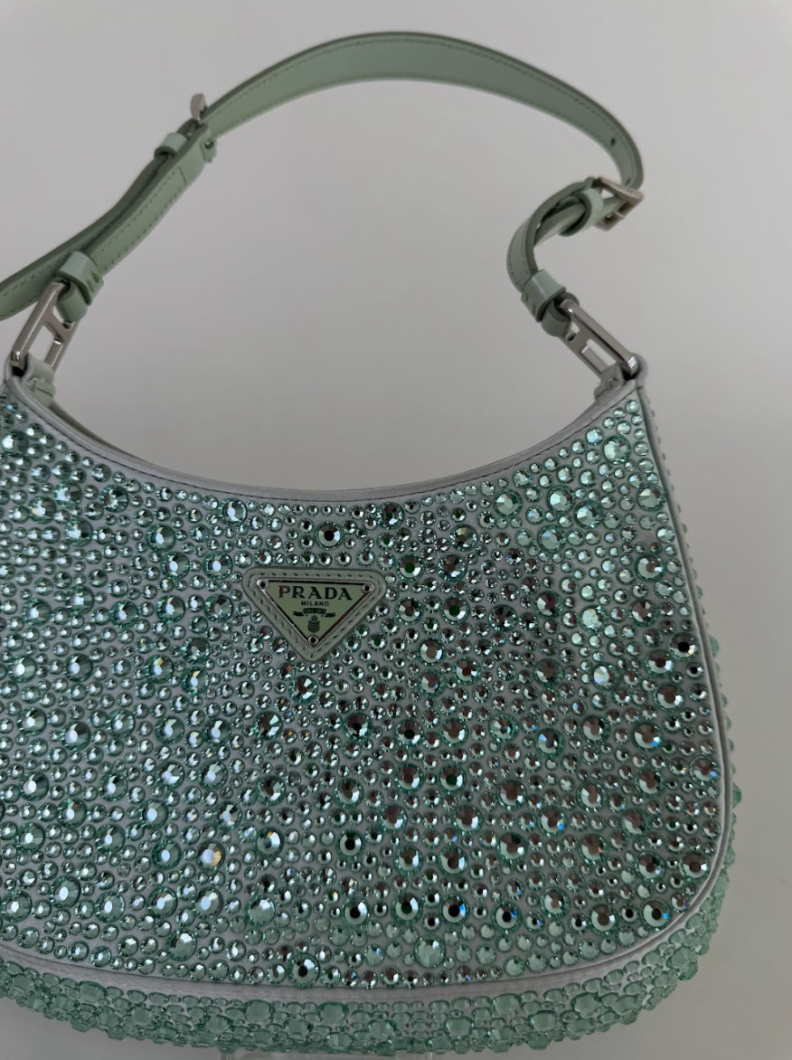 Prada Cleo Crystal Beaded Shoulder Bag