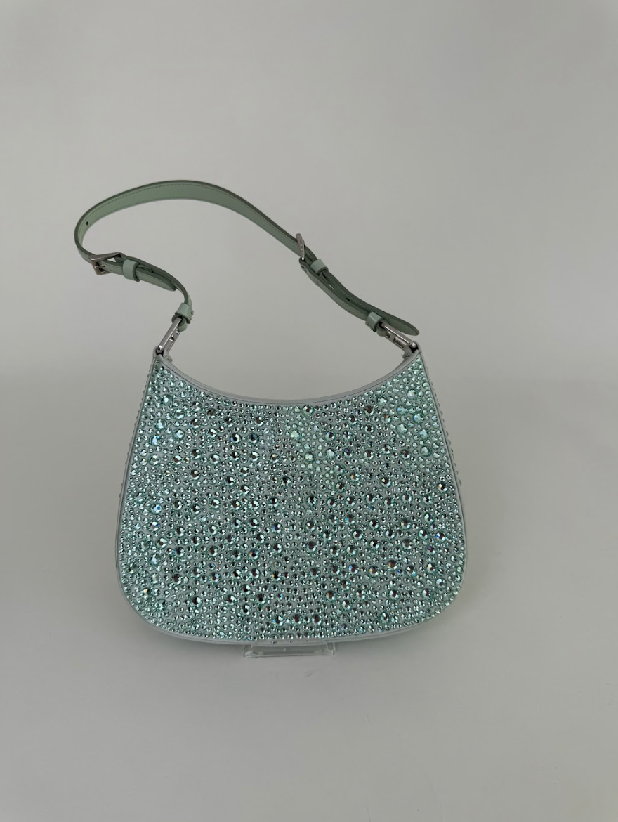 Prada Cleo Crystal Beaded Shoulder Bag