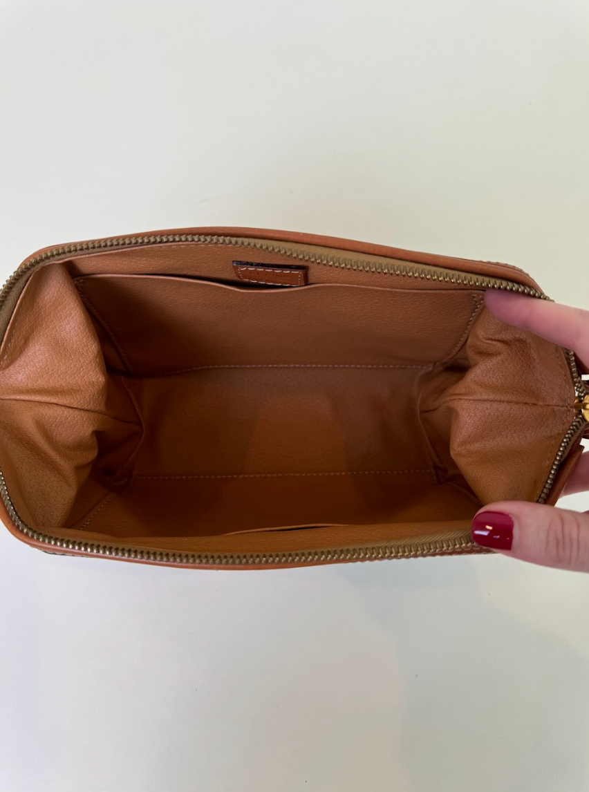 Celine Brown Macadam Cosmetic Bag Medium